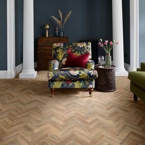 Flower pattern chair, flowers, vase, parquet flooring 
