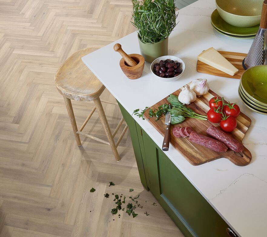 Polyflor vinyl flooring Kitchen - LPQ2257 Naked Blond Oak Large Parquet