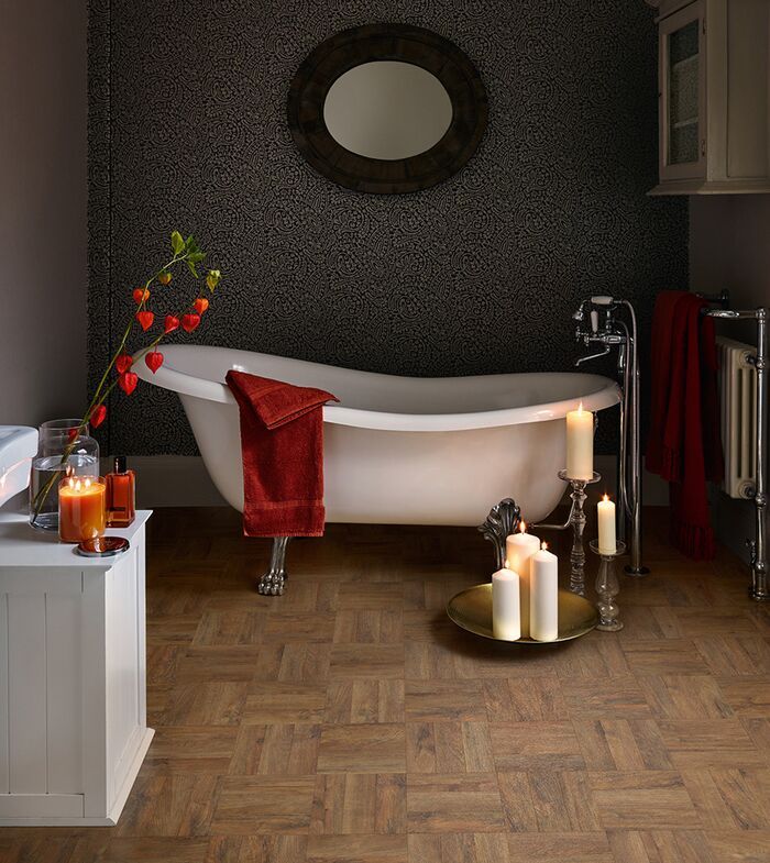 Polyflor vinyl flooring bathroom - 2252 Georgian Parquet