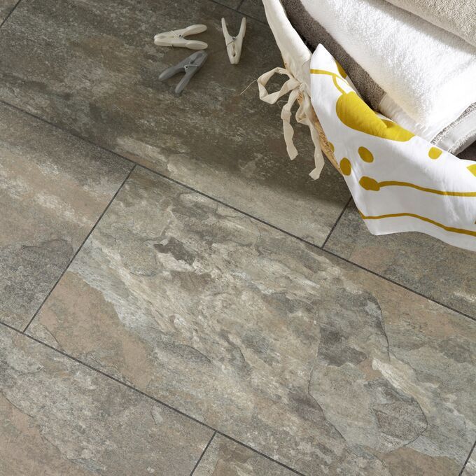 Basket, slate floor, tiles