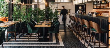 Polyflor LVT flooring in Ukryte Rzeki Hidden Rivers Restaurant Poland